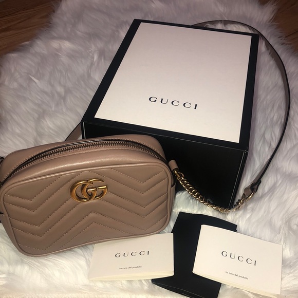 The mini Gucci Marmot chain shoulder bag. Dusty pink. - Picture 5 of 16